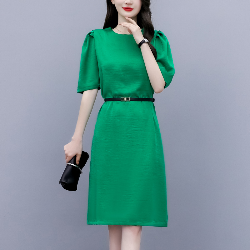 เดรสคนอ้วน เดรสสาวอวบ ชุดเดรสคนอ้วนวัยรุ่นแขนสั้น BY PLUS SIZE Girl