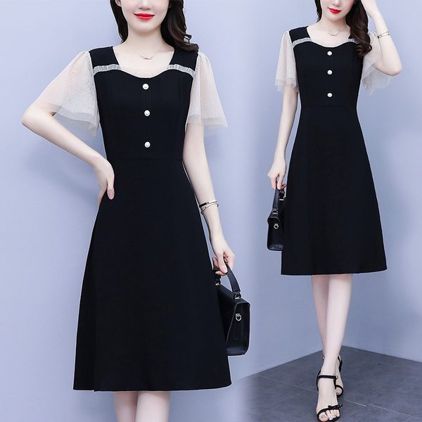 เดรสคนอ้วน เดรสสาวอวบ ชุดเดรสคนอ้วนวัยรุ่น ทรงเอ บานๆ BY PLUS SIZE Girl
