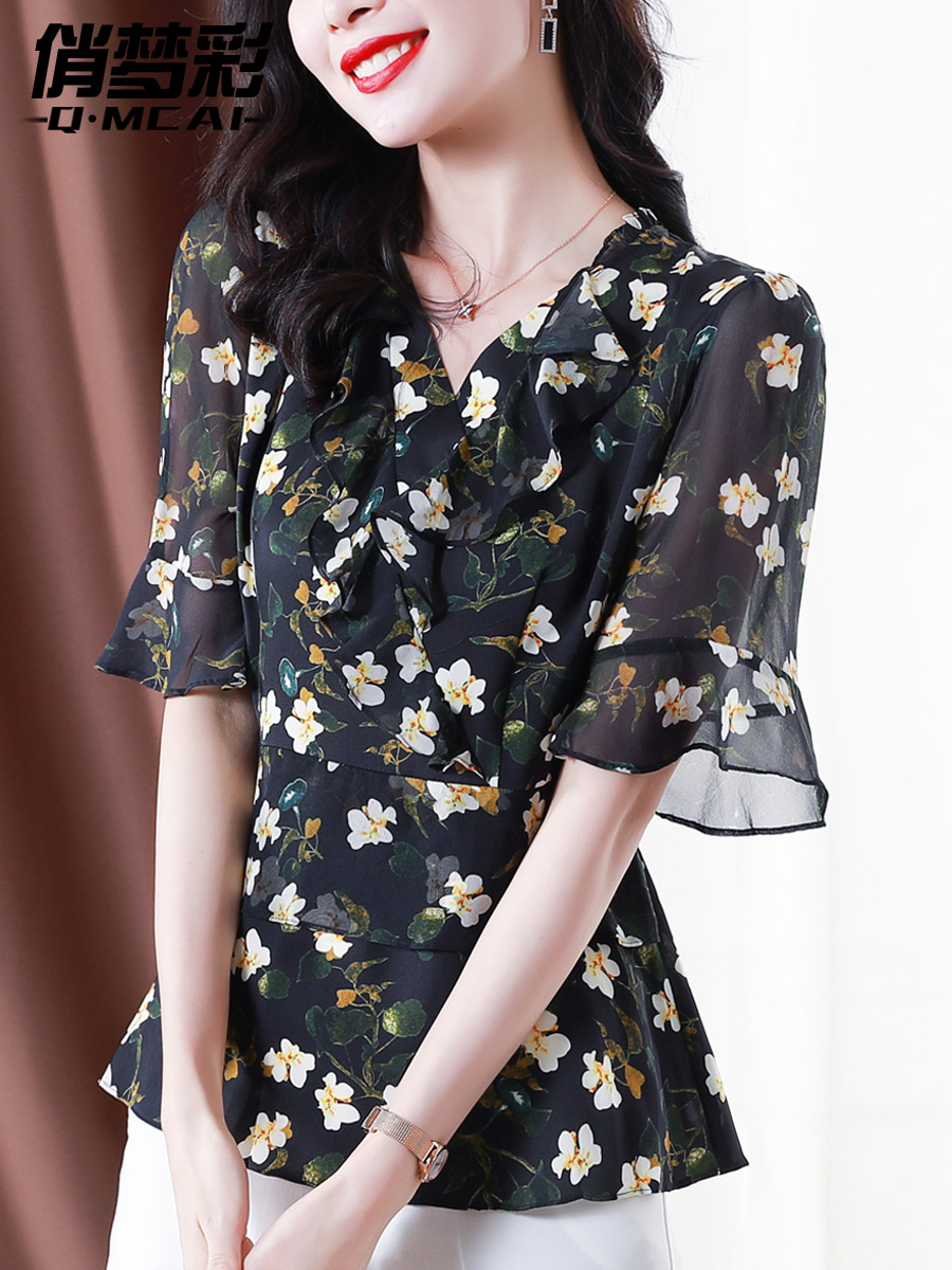 เสื้อชีฟอง เสื้อแฟชั่นสุภาพสตรีวัยผู้ใหญ่ มีไซต์ อก34นิ้ว-43นิ้ว