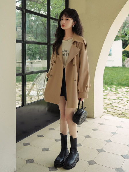 เสื้อโค้ท เสื้อโค้ทกันหนาว เสื้อโค้ทใส่เที่ยวต่างประเทศ ยี่ห้อ: Qianziqian