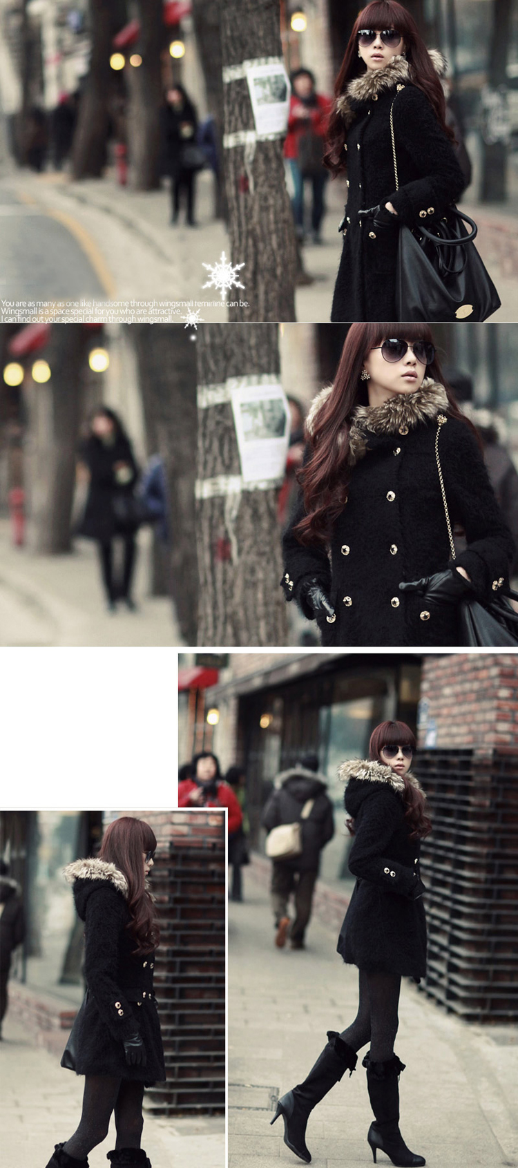 โค้ทกันหนาว แฟชั่น เป็นขนๆ ทั้งตัวพร้อมแต่งเฟลอที่ขอบฮู้ด ทรงยาวดูดีค่ะ แบรนด์ RJ STORY แท้ พร้อมส่ง black