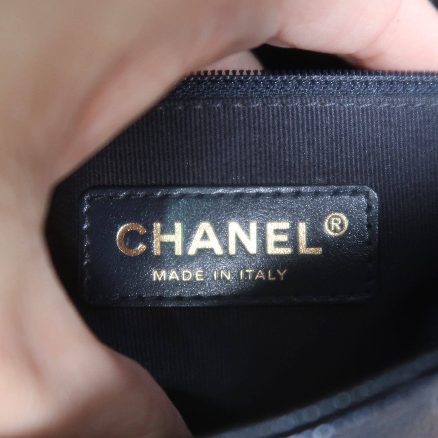 Chanel Black Caviar Mini 7" Adjustable Strap GHW