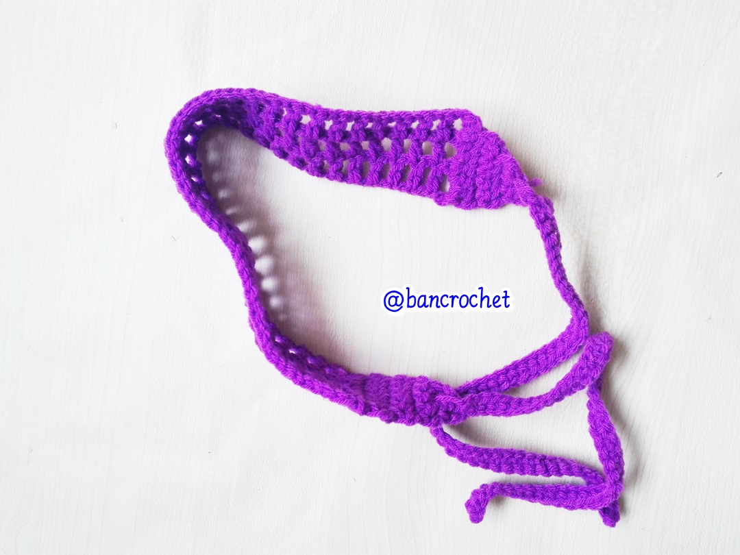 Bancrochet ที่คาดผมถักโครเชต์ crochet headband ม่วงเข็ม 1-1.5*13 inch