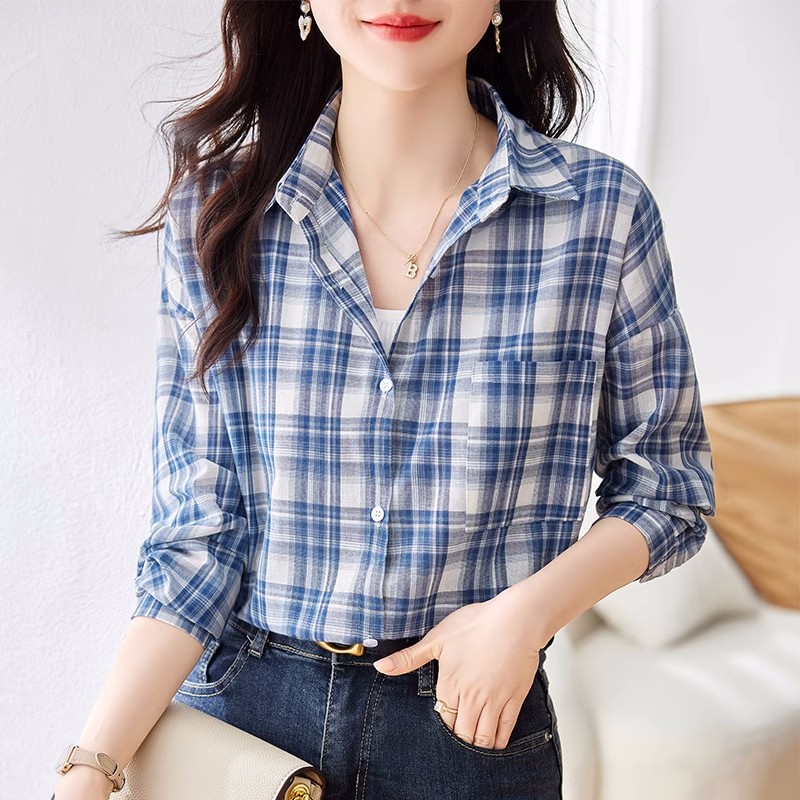 เสื้อเชิ้ตผู้หญิงแขนยาว เสื้อเชิ้ตผู้หญิงใส่ทํางาน 390 บาทต่อชิ้น ฟรีค่าจัดส่ง