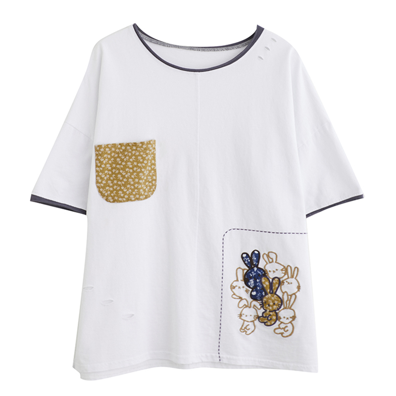 เสื้อลินินคนอ้วน เสื้อทีเชิ้ตคนอ้วนผู้หญิง เสื้อทีเชิ้ตตัวใหญ่ By Literary Plus size