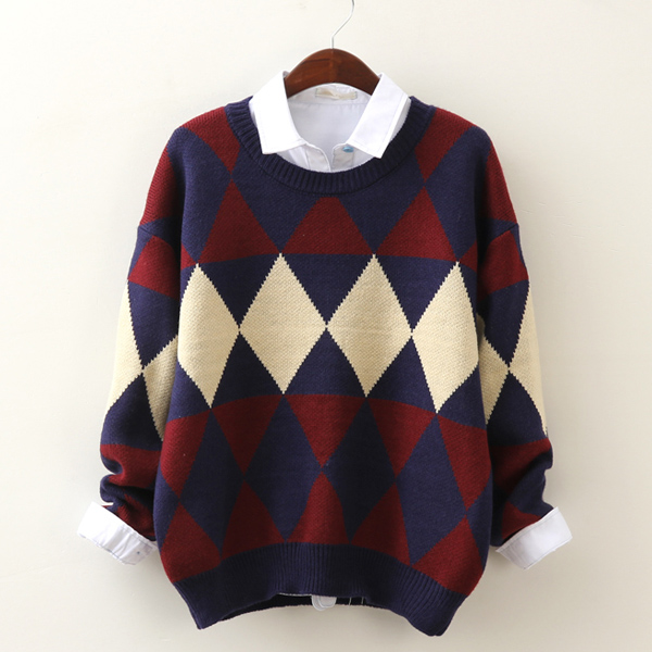 Sweater เสื้อไหมพรม ลายเก๋ๆ พร้อมส่ง เนื้อผ้้าไหมพรม ยืดได้เยอะ same pic