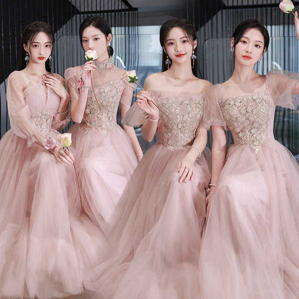ชุดเพื่อนเจ้าสาวสีชมพู ชุดเพื่อนเจ้าสาว ชุดไปงานแต่งงาน