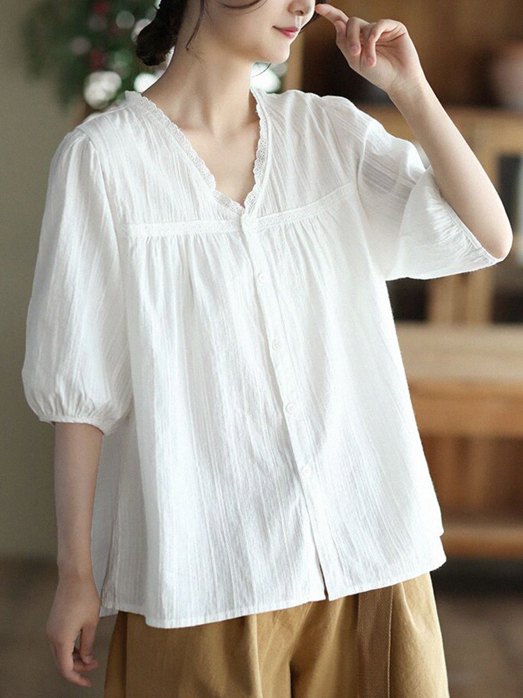 เสื้อลินิน เสื้อผ้าฝ้ายลินิน เสื้อเชิ้ตผ้าลินิน S M l XL จากแบรนด์ ZIMO