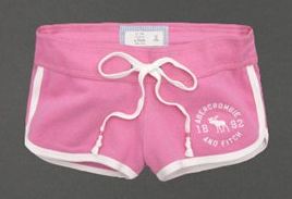 กางเกงขาสั้น กางเกงฟิตเนส กางเกงโยคะ Abercrombie สีชมพูอ่อน ขอบขาว no 93812_11