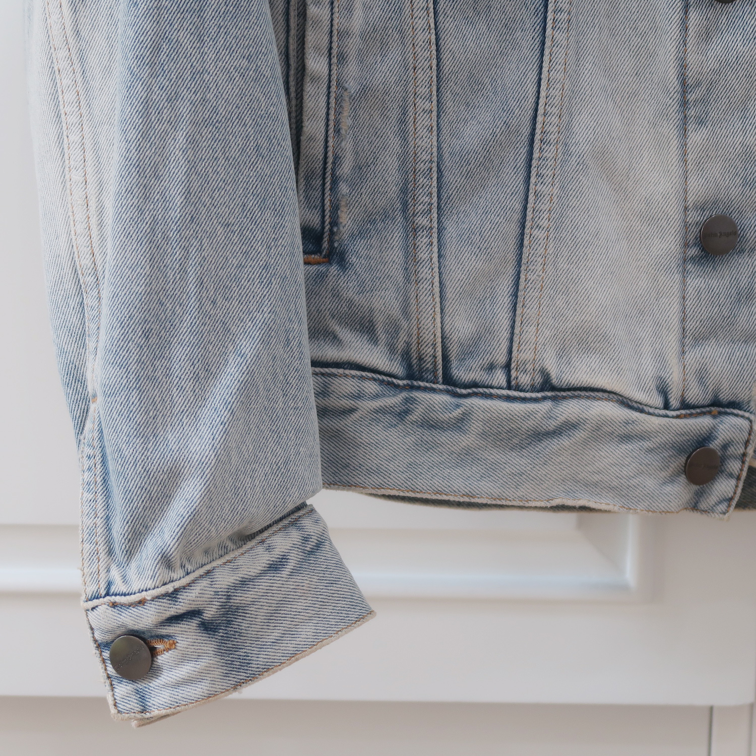 Palm Angels Blue Denim Logo Jackets