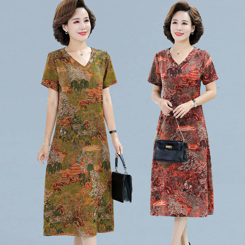 เดรสวัยผู้ใหญ่40-60ปีเดรสคุณแม่