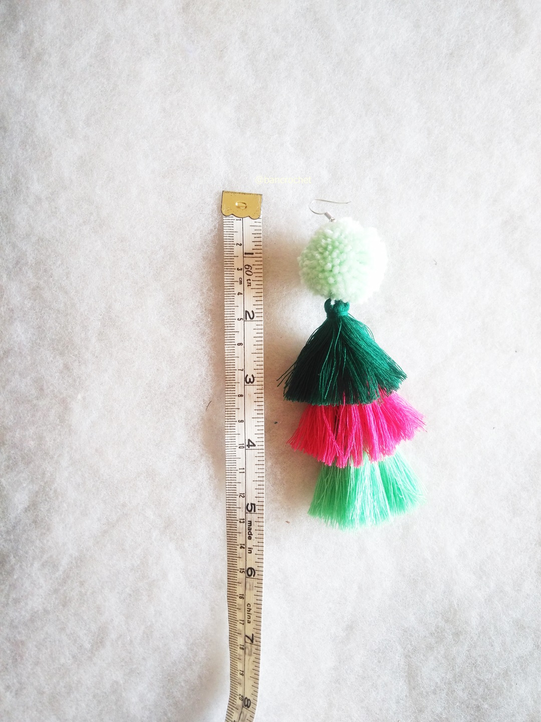 ต่างหูถักโครเชต์ crochet earrings หลากสี 5 นิ้ว