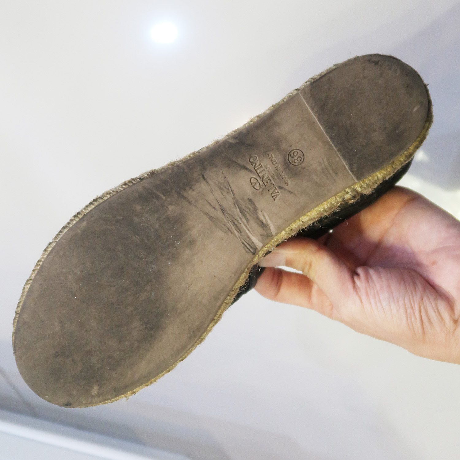 Valentino Black Lace Flat Espadrilles Shoes Size 36