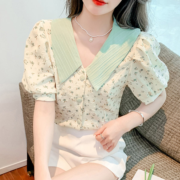 เสื้อลูกไม้ แขนสั้น