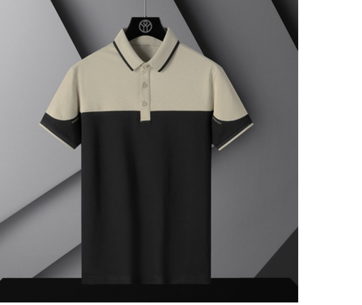เสื้อ polo ผู้ชาย แขนสั้น เสื้อคอปก สีทูโทน แบบสวย ดีไซน์เก๋ สีขาว กากี ดำ กากี แฟชั่น เสื้อสีทูโทน 141001