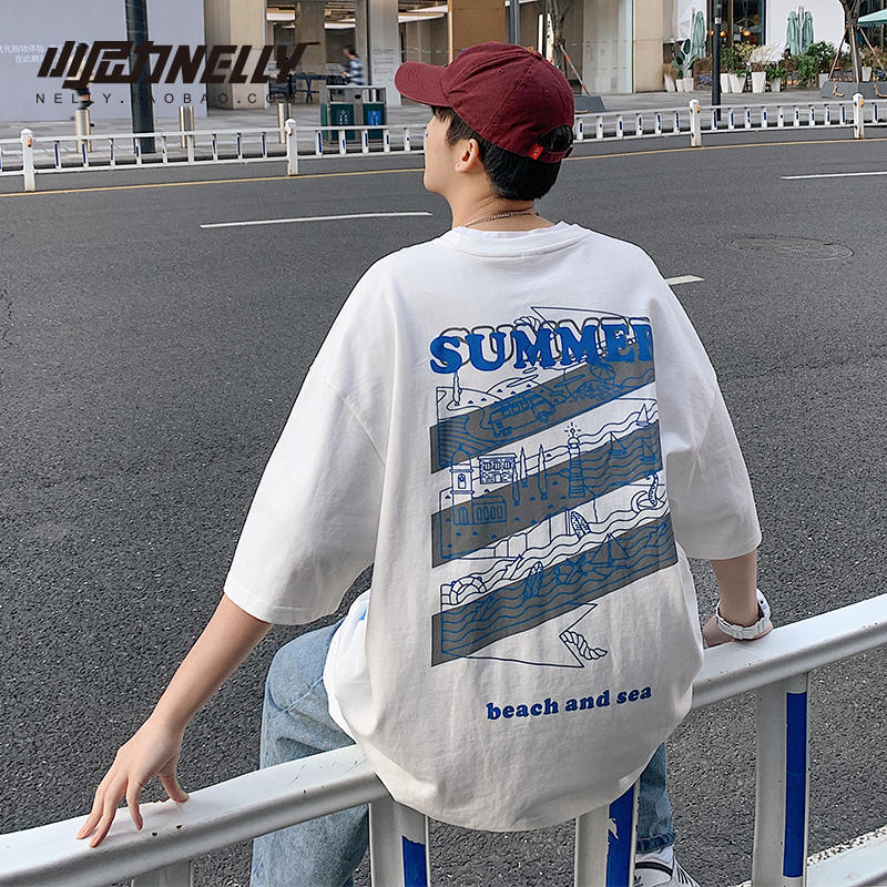 เสื้อยืดคอกลม ผู้ชาย เสื้อยืดผู้ชายเกาหลี เสื้อยืดเกาหลี แบรนด์ NELLY
