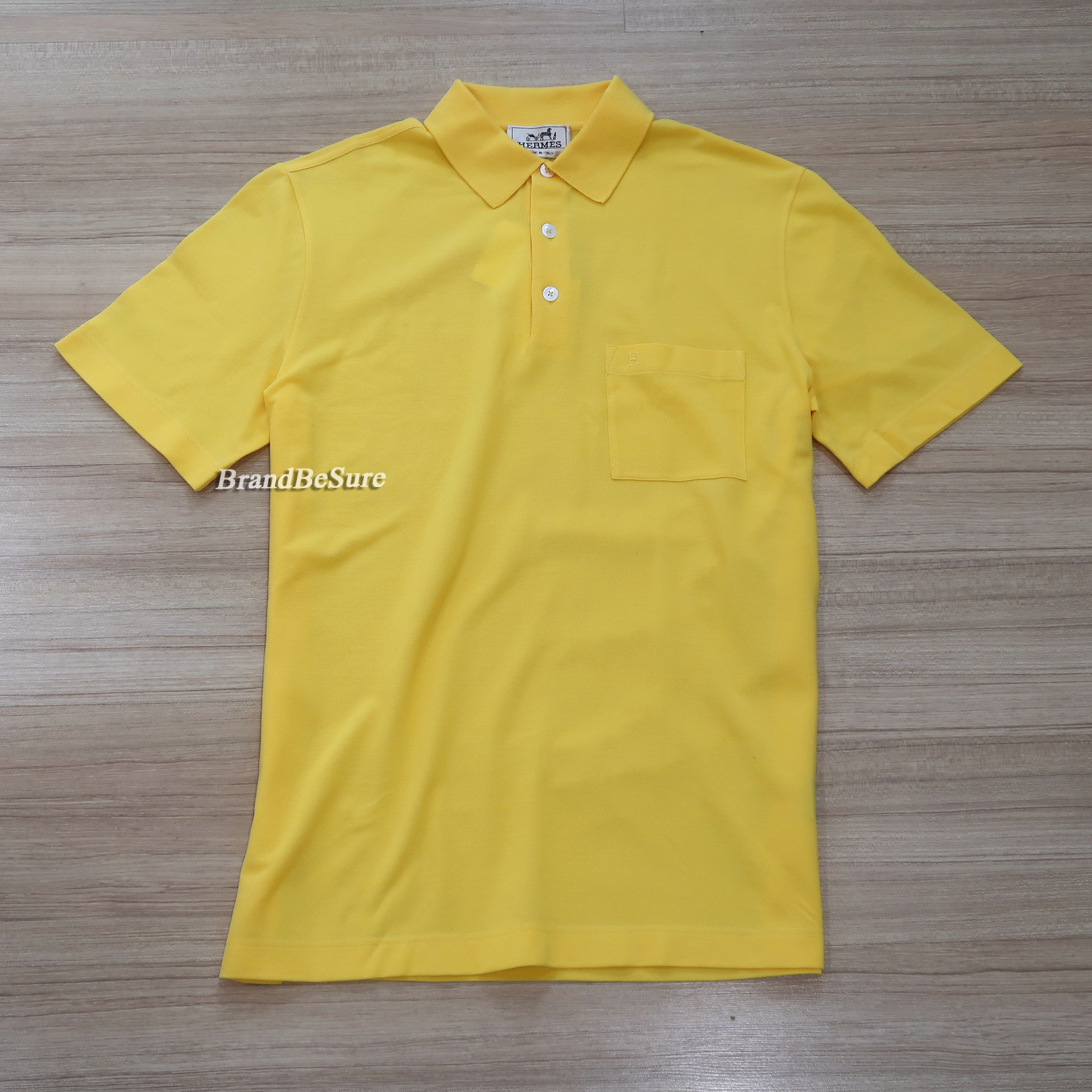 Hermes Jaune Vif Cotton Polo Shirts Size M