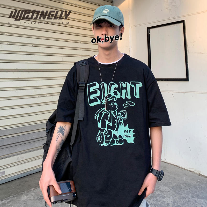 เสื้อยืดคอกลม ผู้ชาย เสื้อยืดผู้ชายเกาหลี เสื้อยืดเกาหลี แบรนด์ NELLY