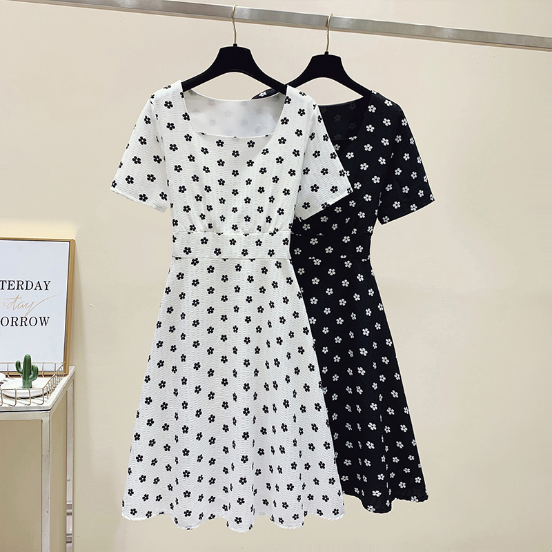 เดรสแขนสั้น มีไซส์ L-4XLอก 38-47 นิ้ว ใส่ได้ทั้งสาวหุ่นดีน่ารักจนถึงสาวอวบพลัสไซส์