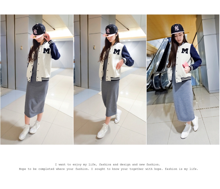 เสื้อคลุมเบสบอล ทรงสวยสีเทากรม น่ารักมาก พร้อมส่ง same pic