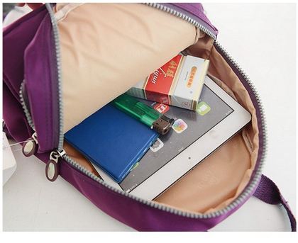 กระเป๋าเป้ กระเป๋าสะพายหลัง Backpack ผ้าไนลอน สีสวย สายสะพาย มีซิป สามารถทำเป็น เส้นเดียว หรือ แยกได้ กระเป๋าใส่เสื้อผ้า เที่ยวทะเล น่ารัก ๆ 541849