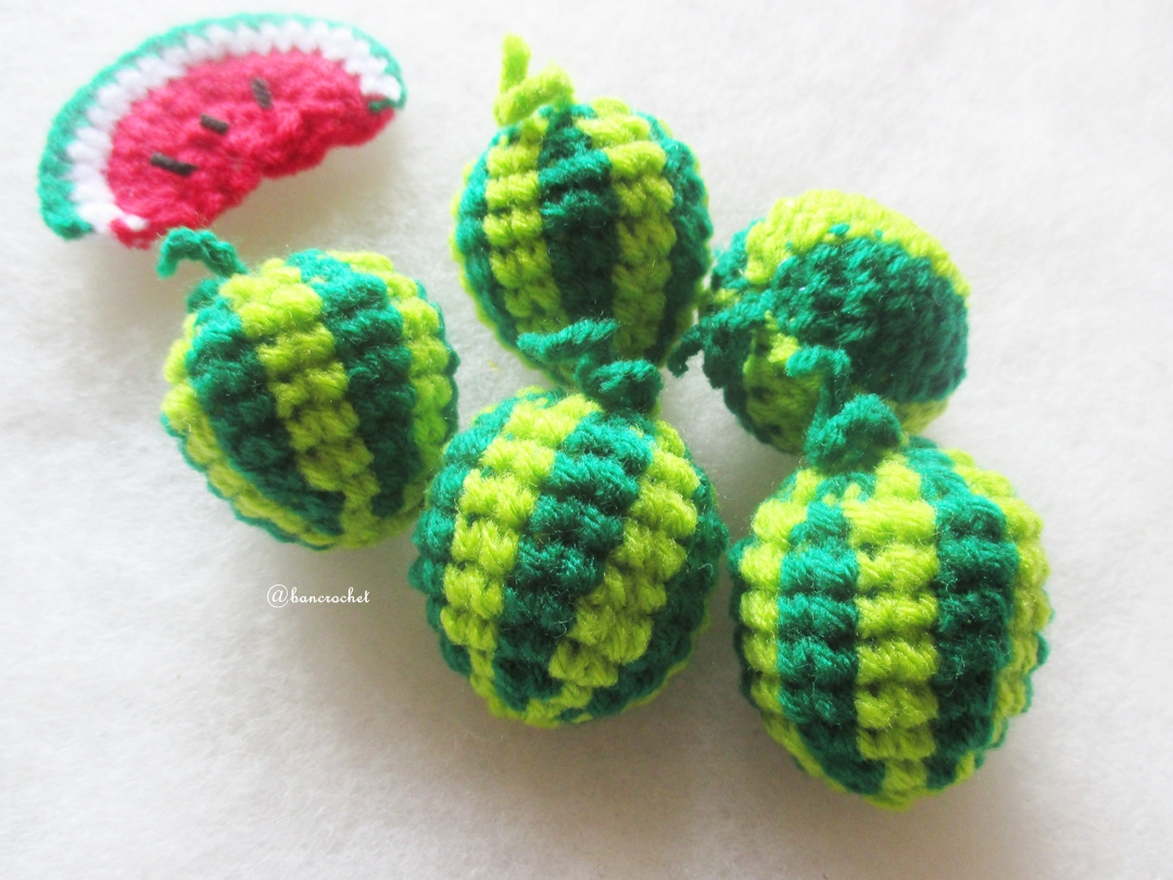 แตงโมถักโครเชต์ watermelon fruit crochet