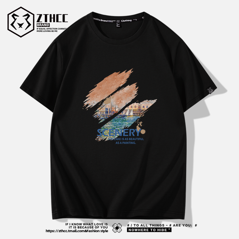 เสื้อยืดผู้ชายอ้วน S-6XLน้ำหนักผู้สวม40-135กิโลกรัมใส่ได้ ส่งฟรี