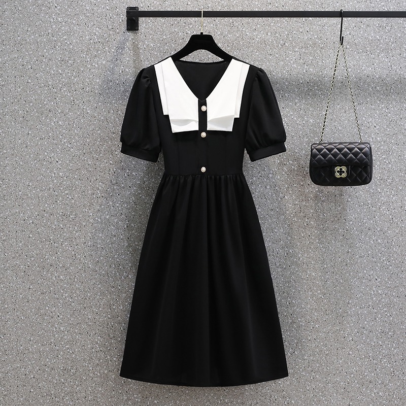 เดรสแขนสั้น มีไซส์ L-4XLอก 38-47 นิ้ว ใส่ได้ทั้งสาวหุ่นดีน่ารักจนถึงสาวอวบพลัสไซส์