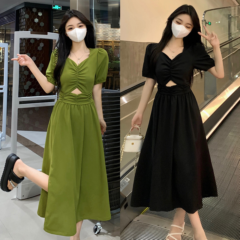 เดรสแขนสั้น มีไซส์ L-4XLอก 38-47 นิ้ว ใส่ได้ทั้งสาวหุ่นดีน่ารักจนถึงสาวอวบพลัสไซส์ จัดส่งฟรี! ทักแชทสั่งซื้อ