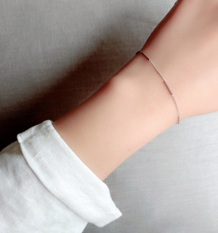 สร้อยข้อมือเงินแท้ S925 รุ่น Hope สร้อยข้อมือท่อนเหลี่ยม มินิมอล สีเงิน เงินแท้ทั้งชิ้น silver925