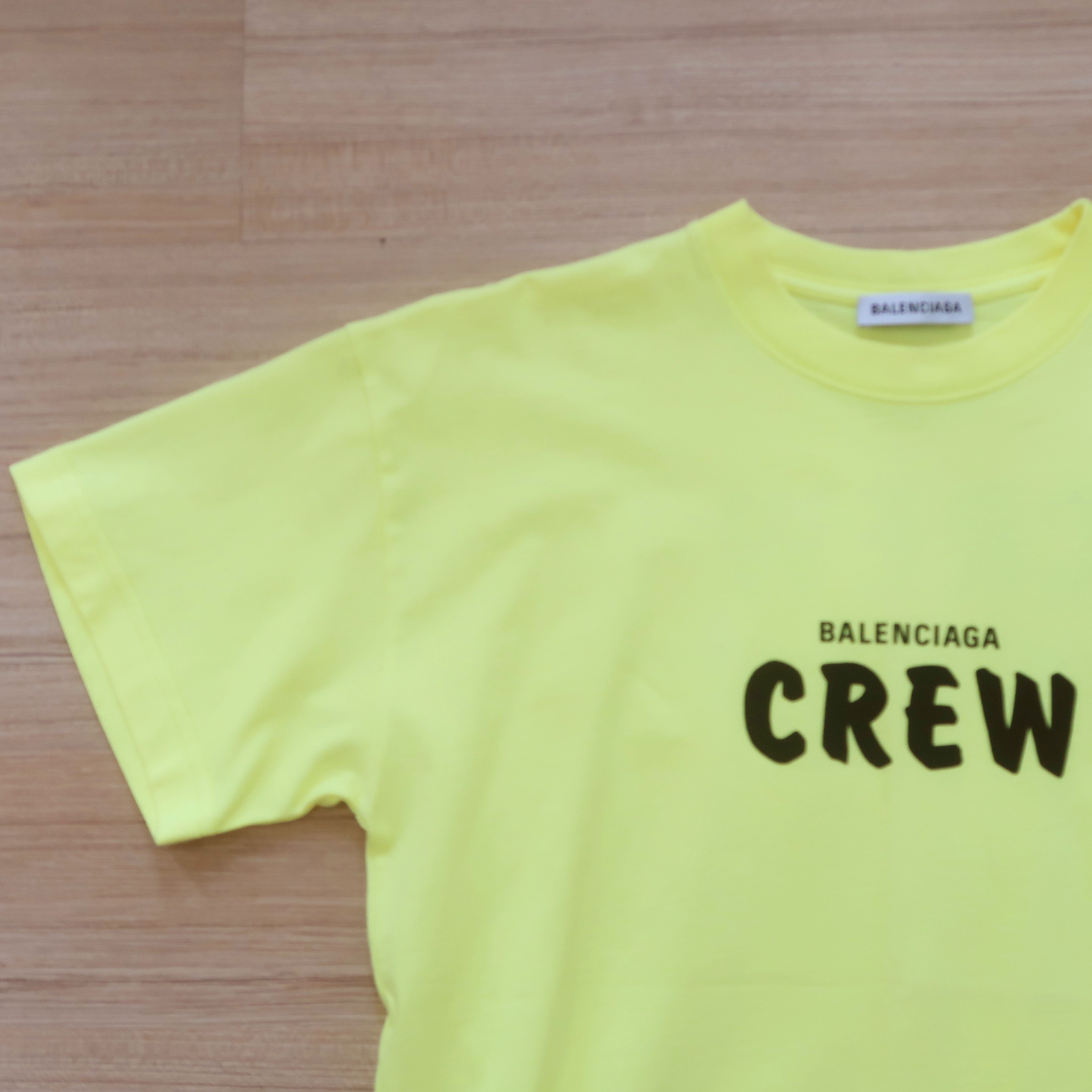 Balenciaga Yellow Crew Slogan Print T-shirt XS