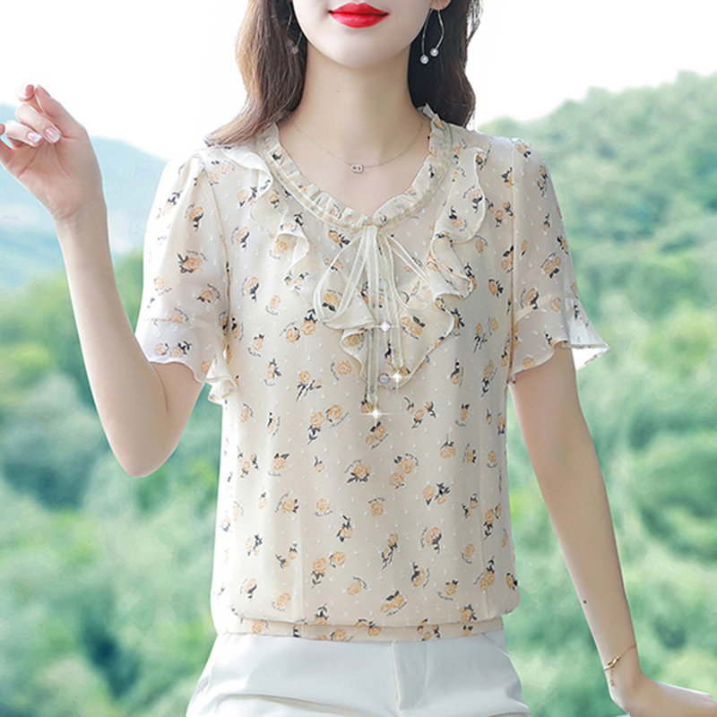 เสื้อชีฟอง เสื้อแฟชั่นสุภาพสตรีวัยผู้ใหญ่ มีไซต์ อก34นิ้ว-43นิ้ว