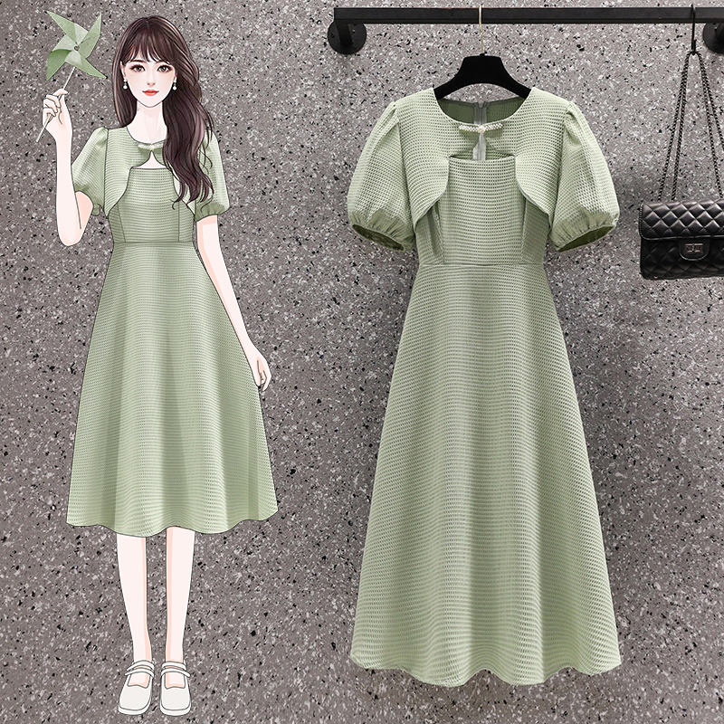 เดรสแขนสั้น มีไซส์ L-4XLอก 38-47 นิ้ว ใส่ได้ทั้งสาวหุ่นดีน่ารักจนถึงสาวอวบพลัสไซส์