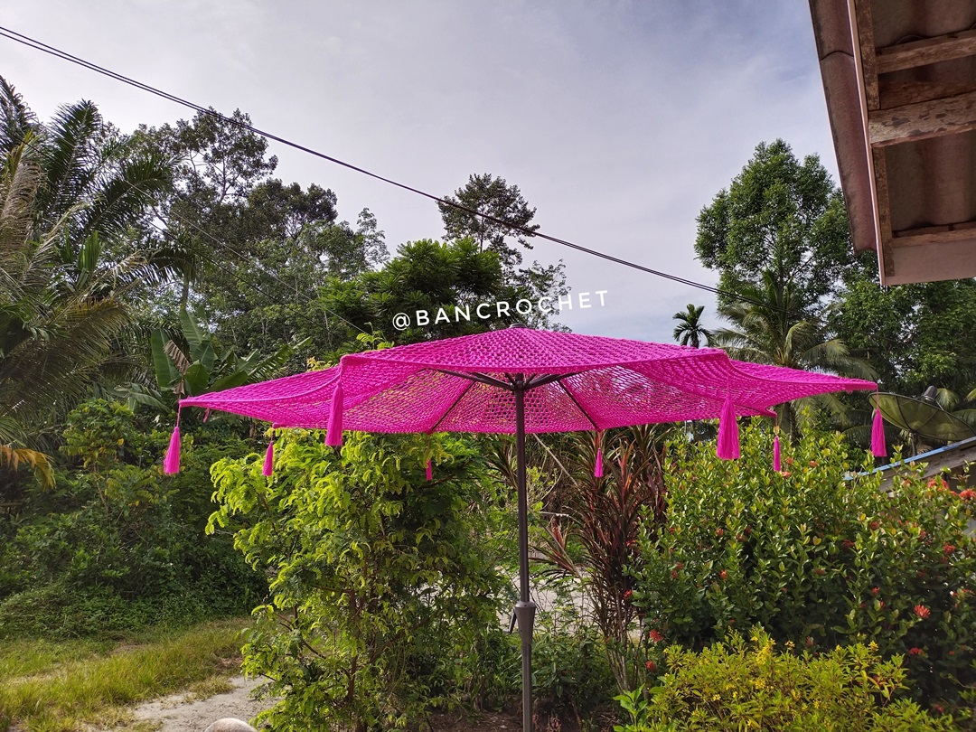 Bancrochet ร่มถักโครเชต์ Crochet Umbrella หลากสี 213*274 cm
