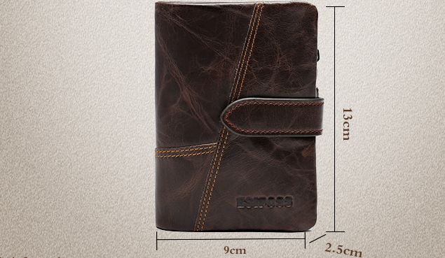 กระเป๋าสตางค์ผู้ชาย กระเป๋าสตางค์ ใบสั้น หนังแท้ สีน้ำตาลเข้ม Dark Coffee โชว์ลายหนัง Oil wax กระเป๋าสตางค์สุดหรู คลาสสิค 71445_3