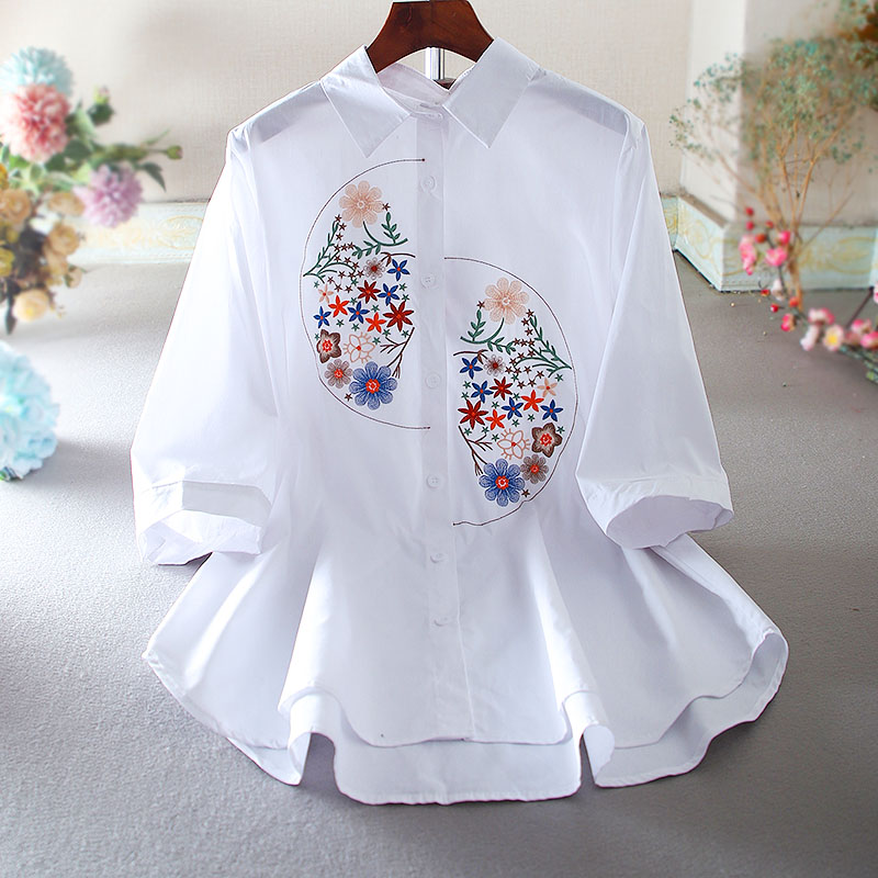 เสื้อลินิน เสื้อผ้าฝ้ายลินิน เสื้อเชิ้ตผ้าลินิน ปักลายสวยๆด้วยด้าย สไตล์VINTAGE