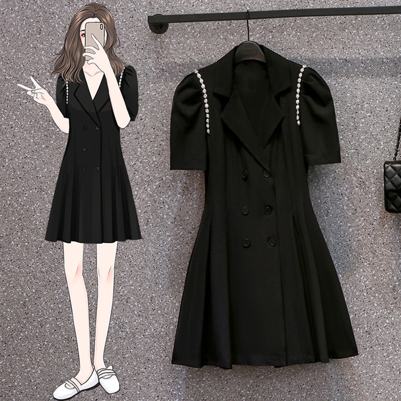 เดรสแขนสั้น มีไซส์ L-4XLอก 38-47 นิ้ว ใส่ได้ทั้งสาวหุ่นดีน่ารักจนถึงสาวอวบพลัสไซส์