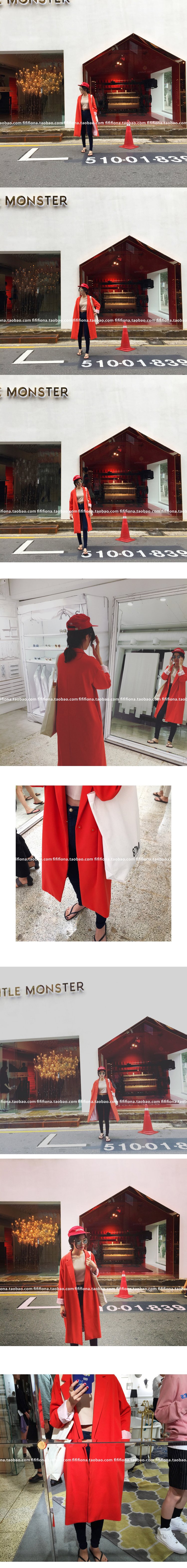 เสื้อคลุมทรงยาว เก๋ สีแดงส้ม ผ้าใยสังเคราะห์เนื้อด้านบุซับใน ทรงสวย พร้อมส่ง แดงส้ม