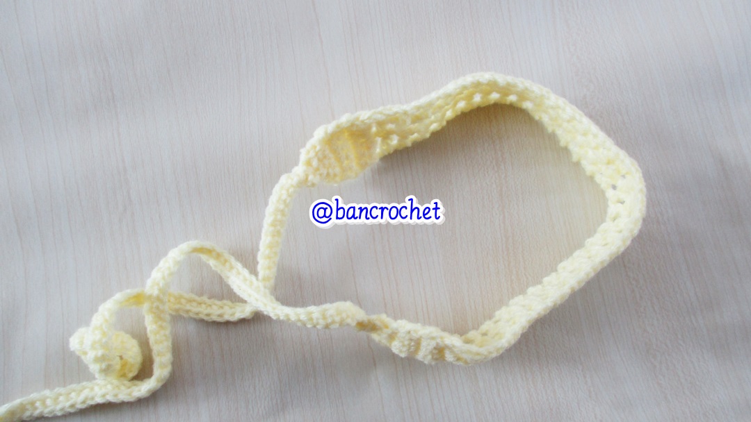 Bancrochet ที่คาดผมถักโครเชต์ crochet headband เหลืองอ่อน 1-1.5*13 inch