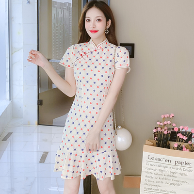 ชุดเดรสสั้น ชุดเดรสสั้นลายดอก ชุดเดรสสั้นวัยรุ่น By Meiyi women's clothing