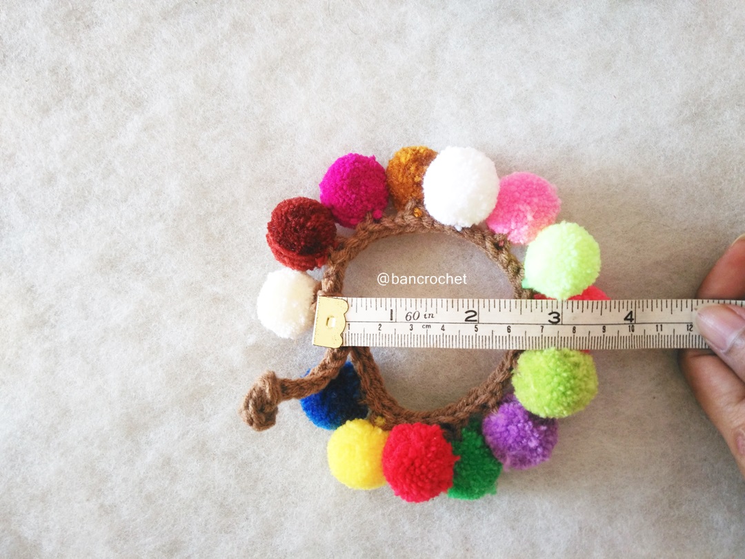 Bancrochet กำไลปอมปอม pompom bracelet crochet หลากสี 3 นิ้ว