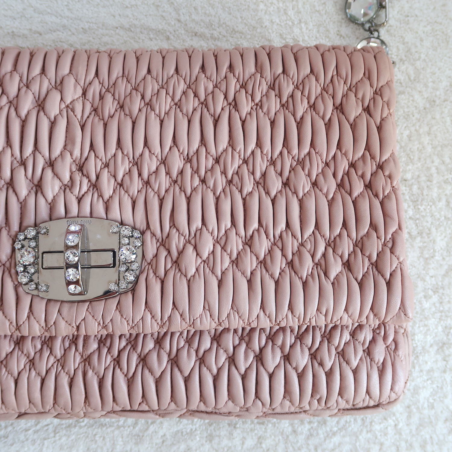 Miu Miu Cameo Matelasse Large Crystal Clutch