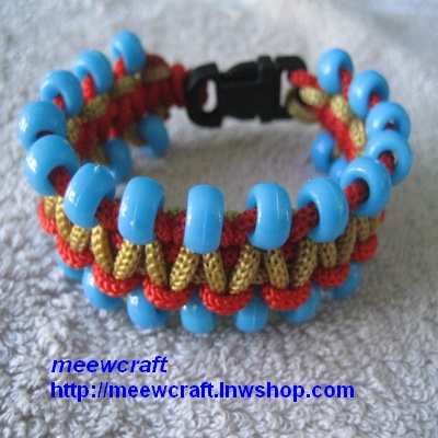 สร้อยข้อมือเชือกร่มลูกปัด #BRR002 size 7"