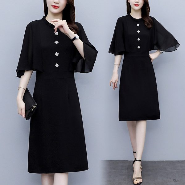 เดรสคนอ้วน เดรสสาวอวบ ชุดเดรสคนอ้วนวัยรุ่นแขนสั้น BY PLUS SIZE Girl