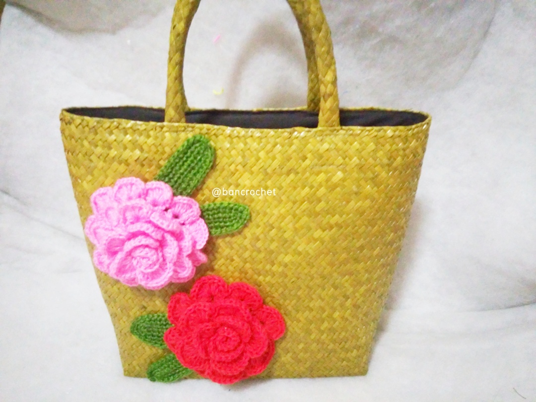 กระเป๋ากระจูดสาน ขนาด 11*5*10 นิ้ว basket weave bags น้ำตาล 11*5*10