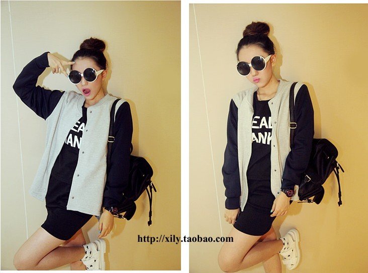 เสื้อคลุมเบสบอล ผ้าไม่หนามาก ไส่ได้ทุกวันสบายๆ พร้อมส่งเลยจ้า same pic Freesize