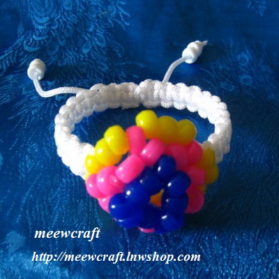 สร้อยข้อมือเชือกร่มแบบเลื่อนได้#Bra078 size7.5"