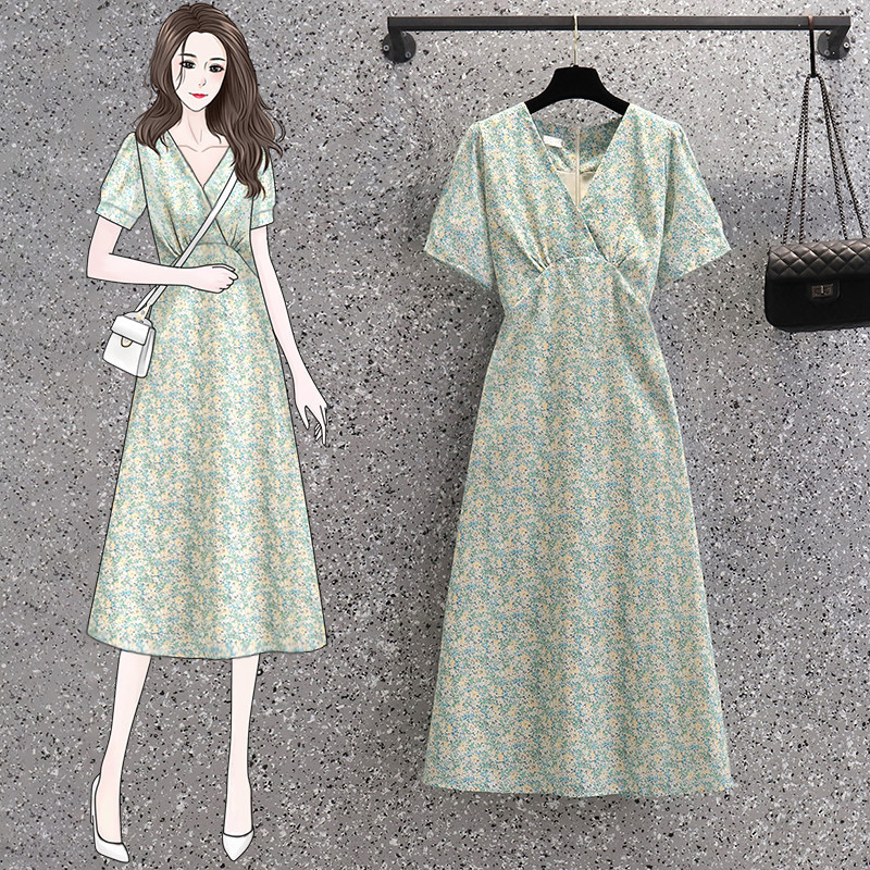 เดรสแขนสั้น มีไซส์ L-4XLอก 38-47 นิ้ว ใส่ได้ทั้งสาวหุ่นดีน่ารักจนถึงสาวอวบพลัสไซส์