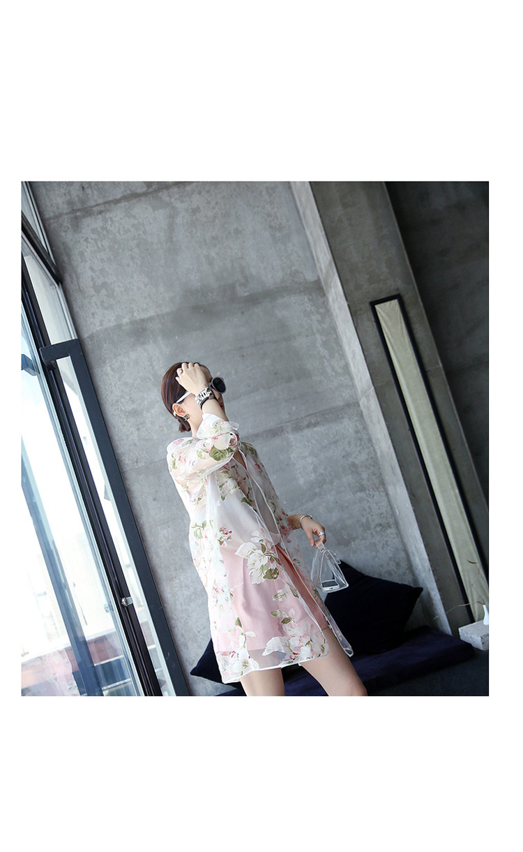 เสื้อคลุม ผ้าแก้ว พร้อมส่ง ลายดอกไม้หวานๆ แบบเก๋ไก๋ไม่เหมือนใคร