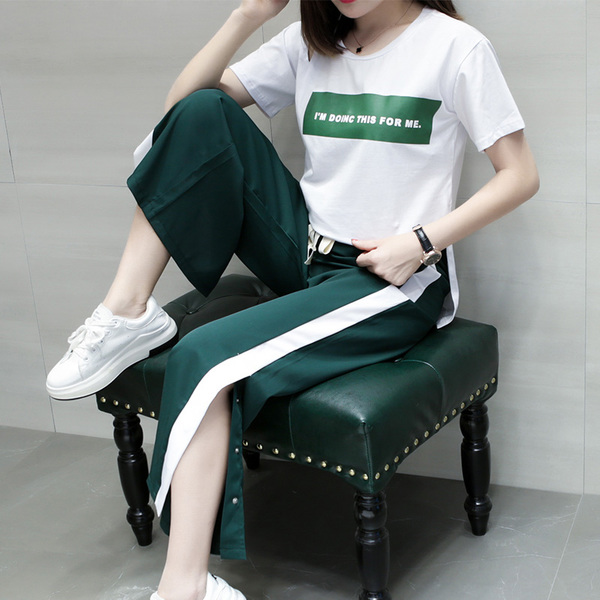 ชุดวอร์ม สูทเกาหลี Jumpsuit ชุดจั้มสูท ชุดเซท 2 ชิ้น ชุดกีฬาผู้หญิง ชุดออกกำลังกาย เสื้อกันหนาว ชุดวอร์มคู่